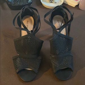 Black Call It Spring Tie Up Sandals Sz 11